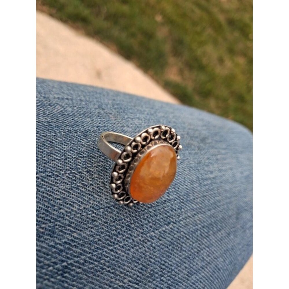 Agate or carnelian boho ring